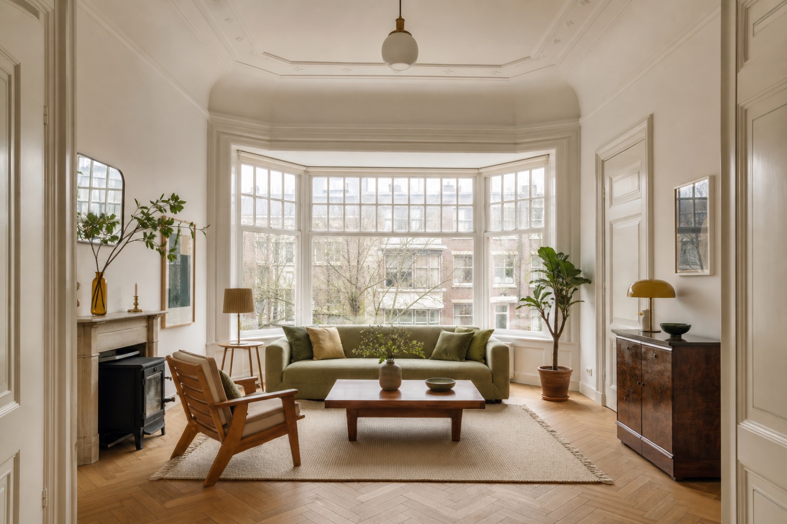Woonkamer met erker